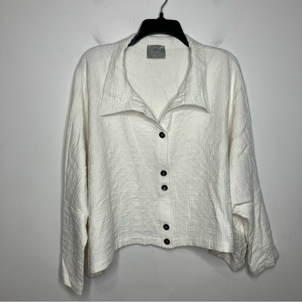 Chalet Et ceci white oversized button down shirt drop sleeves women’s‎ size XL